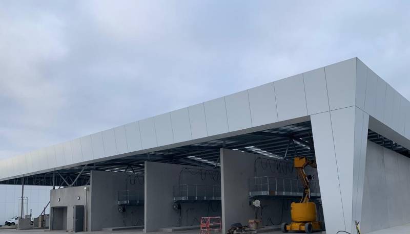 Aire de lavage en phase finale